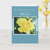 イエローローズの夫の損失,悔やみや弔慰 カード (黄色い花)