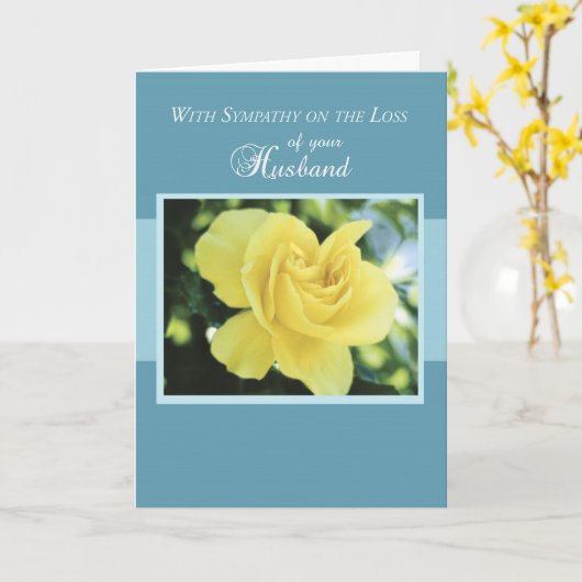 イエローローズの夫の損失，悔やみや弔慰 カード (黄色い花)