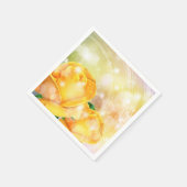 イエローローズの紙ナプキン スタンダードカクテルナプキン (角)