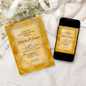 イエローローズの花のウェディングアフターブランシュ招待状 招待状