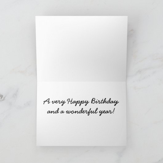 イエローローズの誕生日カード カード (内部)