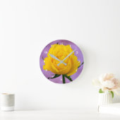 イエローローズアクリル壁時計 ラウンド壁時計 (ホーム)