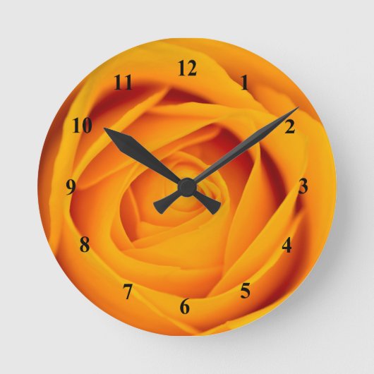 イエローローズアクリル壁時計 ラウンド壁時計 (正面)