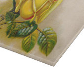 イエローローズアンティークヴィンテージプリントファインアート カッティングボード (角)