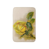 イエローローズアンティークヴィンテージプリントファインアート バスマット (正面縦)