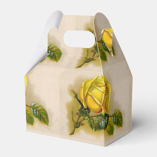 イエローローズアンティークヴィンテージプリントファインアート フェイバーボックス (裏面サイド)