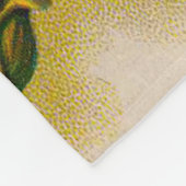 イエローローズアンティークヴィンテージプリントファインアート フリースブランケット (角)