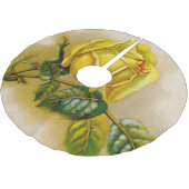 イエローローズアンティークヴィンテージプリントファインアート ブラッシュドポリエステルツリースカート (アングル)