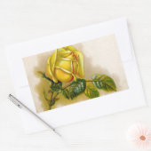 イエローローズアンティークヴィンテージプリントファインアート 長方形シール (封筒)