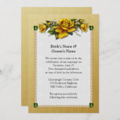 イエローローズアンドエメラルド結婚式招待状 招待状 (正面/裏面)