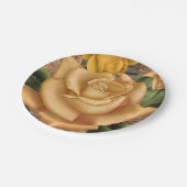 イエローローズアンドカントリー素朴ウッドブライダルシャワー ペーパープレート (アングル)