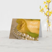 イエローローズアンドパール悔やみや弔慰 カード (黄色い花)
