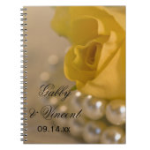 イエローローズアンドホワイトパール結婚ズゲストブック ノートブック (正面)