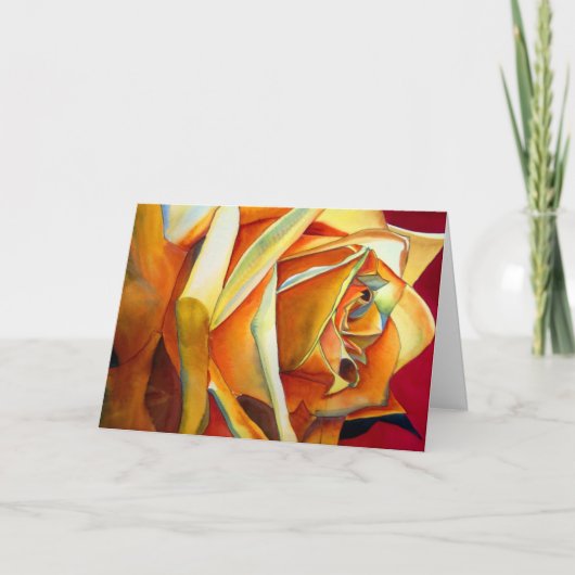 イエローローズアートマザーズデイカードと詩 カード (正面)