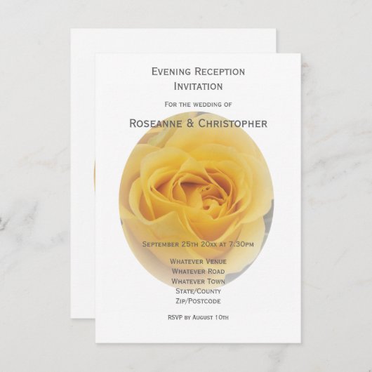 イエローローズウェディングレセプション 招待状 (正面/裏面)