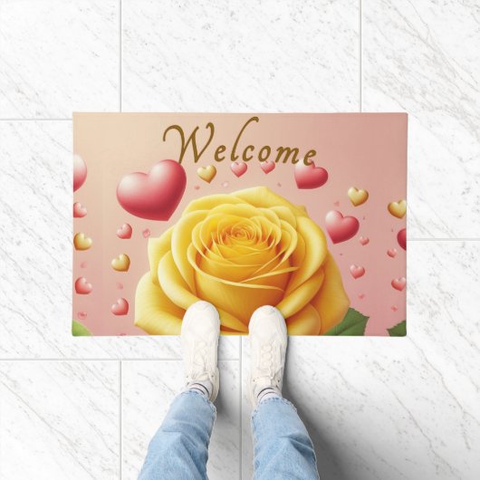 イエローローズウェルカムマット ドアマット (室内)