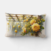 イエローローズウォーターカラーガーデン ランバークッション (裏面)