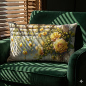イエローローズウォーターカラーガーデン ランバークッション