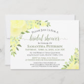 イエローローズウォーターカラーボホフローラブライダルシャワー 招待状 (正面)