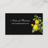 イエローローズエレガントフローラプロフェッショナルブラック 名刺 (正面)