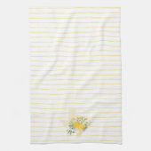 イエローローズオブテキサス州 – ギンガム州とバラ キッチンタオル (縦)