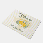 イエローローズオブテキサス州 – ギンガム州とバラ ドアマット (アングル)