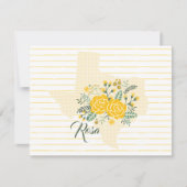 イエローローズオブテキサス州 – ギンガム州とバラ ノートカード (正面)