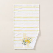 イエローローズオブテキサス州 – ギンガム州とバラ バスタオルセット (ハンドタオル)