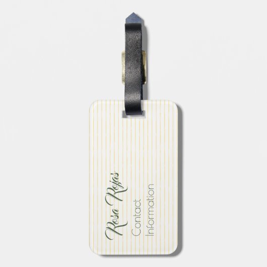 イエローローズオブテキサス州 – ギンガム州とバラ ラゲッジタグ (裏面縦)