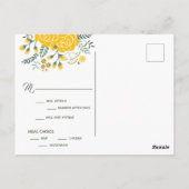 イエローローズオブテキサス州 – ギンガム州ウェディングRSVP ポストカード (裏面)