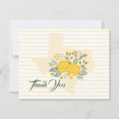 イエローローズオブテキサス州 – ギンガム州サンキュー ノートカード (正面)