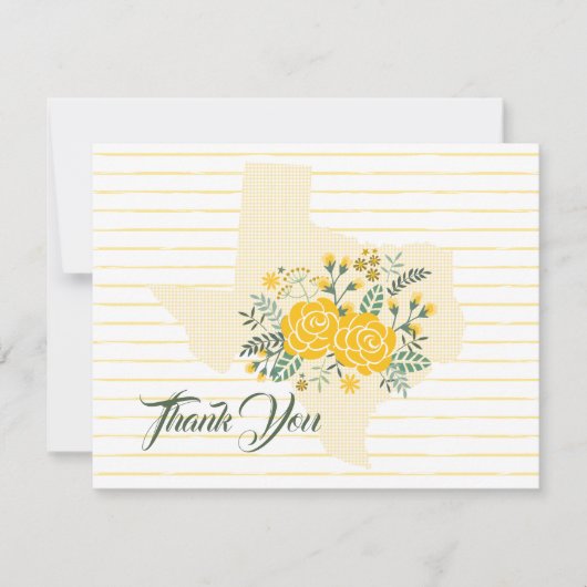 イエローローズオブテキサス州 – ギンガム州サンキュー ノートカード (正面)