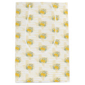 イエローローズオブテキサス州 – ギンガム州パターン ミディアムペーパーバッグ (正面)