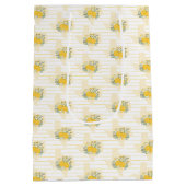 イエローローズオブテキサス州 – ギンガム州パターン ミディアムペーパーバッグ (裏面)