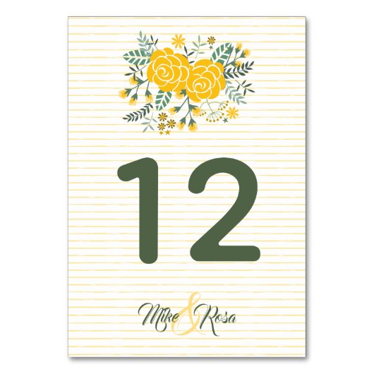 イエローローズオブテキサス州 – ギンガム州結婚ズ テーブルナンバー (裏面)