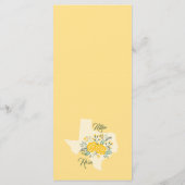 イエローローズオブテキサス州 – ギンガム州結婚ズ メニュー (裏面)