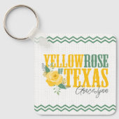 イエローローズオブテキサス州-独身のバラキーチェーン キーホルダー (正面)