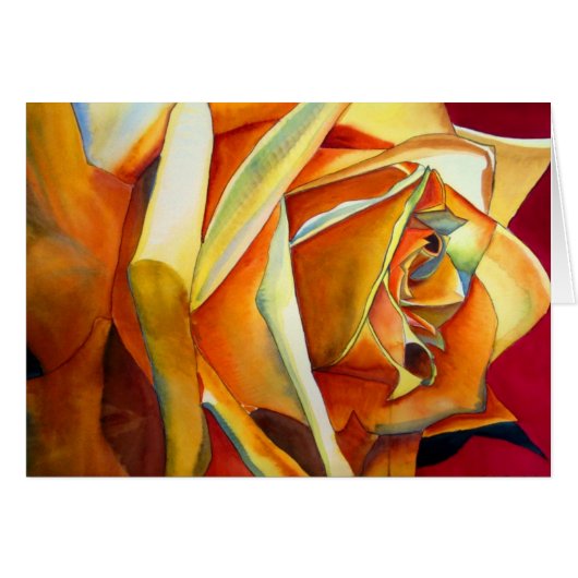 イエローローズオリジナル水彩画花 (正面横)