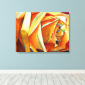 イエローローズオリジナル水彩画花 キャンバスプリント (インサイチュ (ウッドフロア))