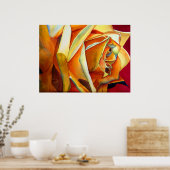 イエローローズオリジナル水彩画花 ポスター (キッチン)