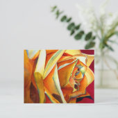 イエローローズオリジナル水彩画花 ポストカード (スタンド正面)