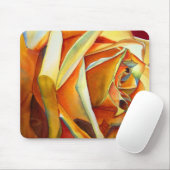 イエローローズオリジナル水彩画花 マウスパッド (マウス)