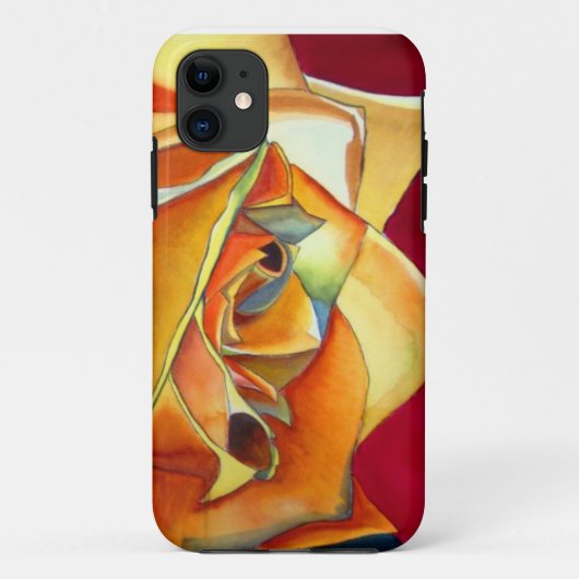 イエローローズオリジナル水彩画花 Case-Mate iPhoneケース (裏面)