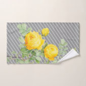 イエローローズオングレーストライプズ ハンドタオル (ハンドタオル)