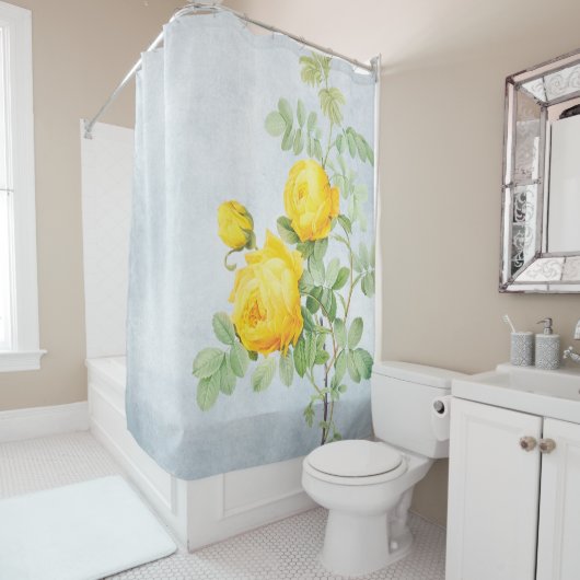 イエローローズオング動揺してレイ シャワーカーテン (インサイチュ)