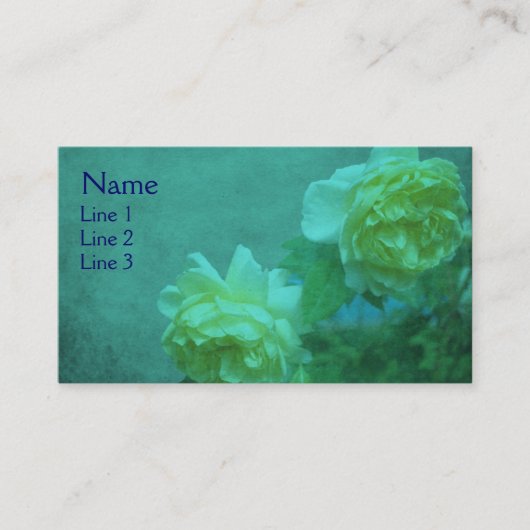 イエローローズオンターコイズフローラ名刺 名刺 (正面)