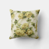 イエローローズオントレリス花パターン クッション (裏面)