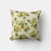 イエローローズオントレリス花パターン クッション (正面)