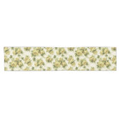 イエローローズオントレリス花パターン ショートテーブルランナー (横)