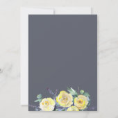 イエローローズオンネイビーフォトセーブザデート 案内状 (裏面)